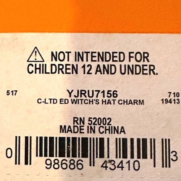 Juicy Couture Enamel Orange & Black Pointed Witches Hat Never Removed From 🎁NWT - Picture 8 of 9